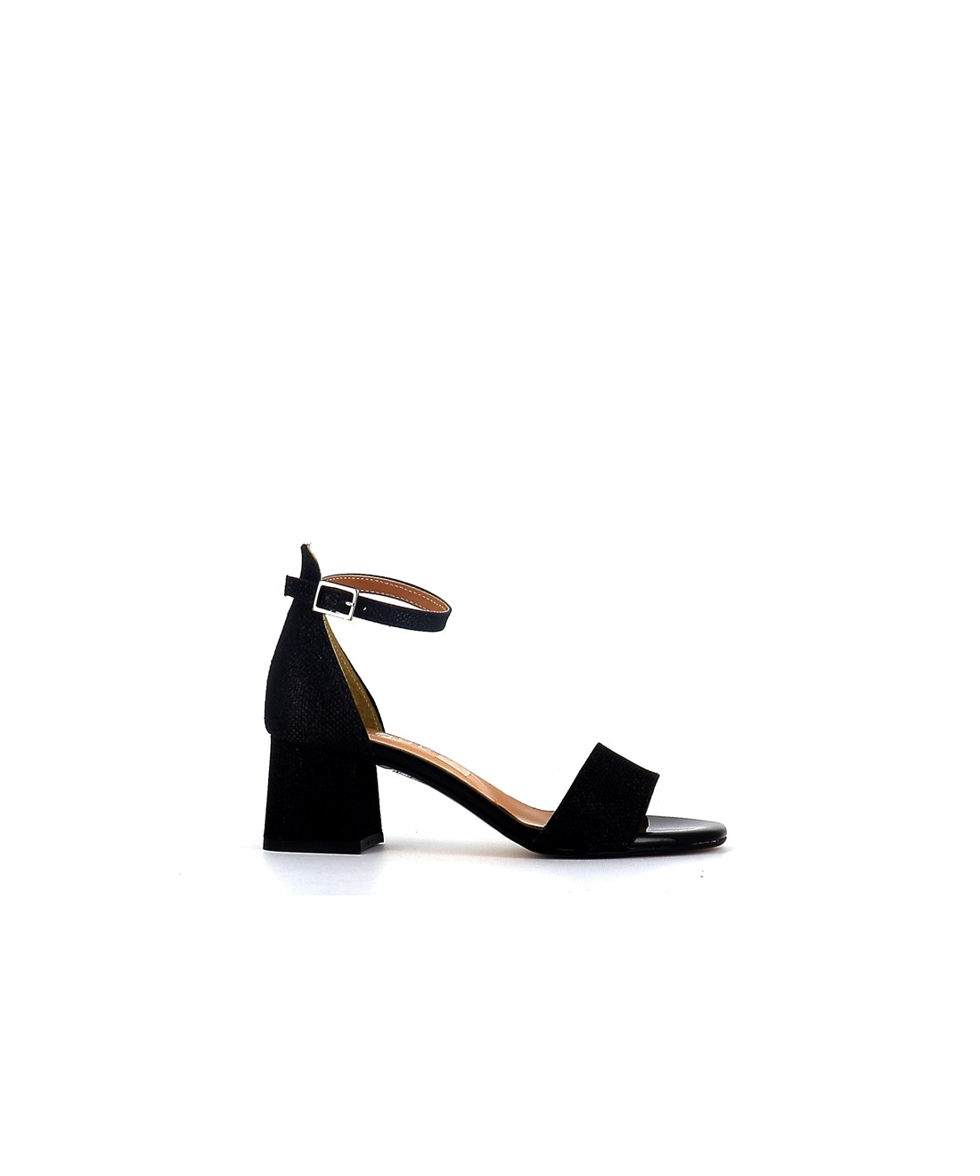 SANDALES VERA60 TISSU NOIR
