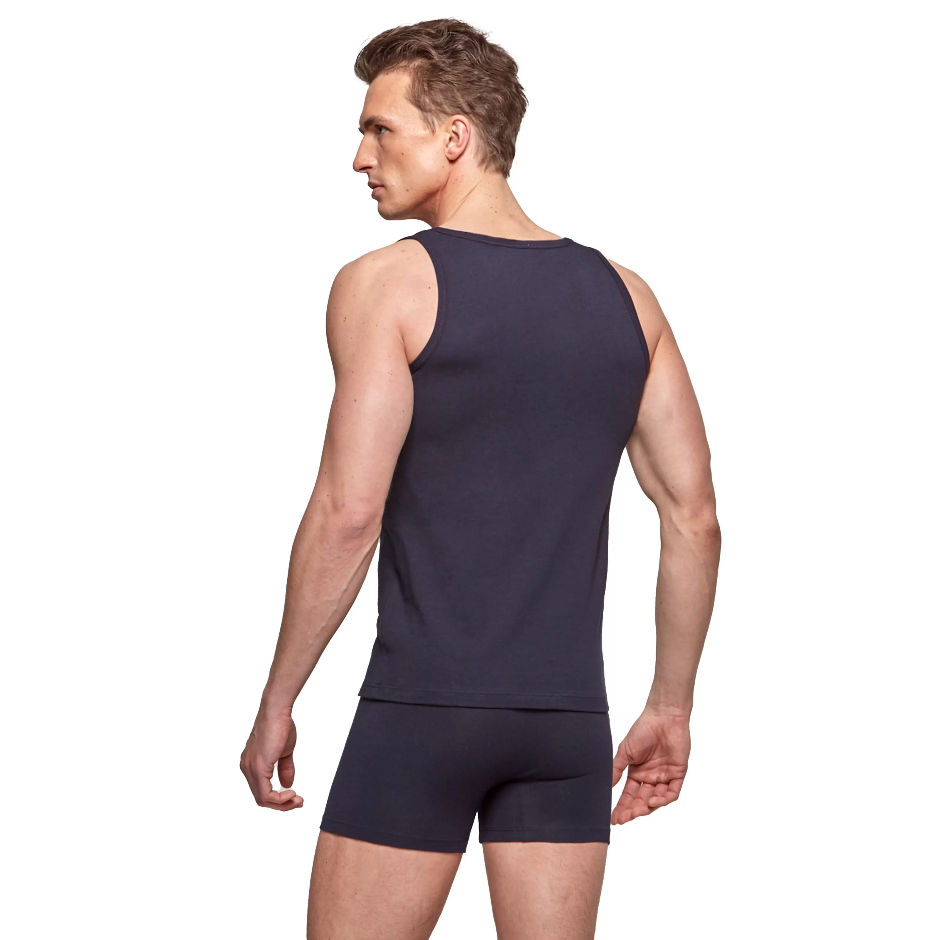 Singlet COTTON ORGANIC bleu marine - Impetus : vente débardeurs hom...