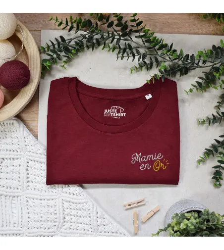 T-shirt brodé - Mamie en Or