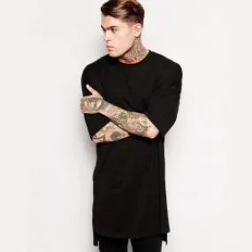 T-shirt long en coton pour homme avec devant court et dos long