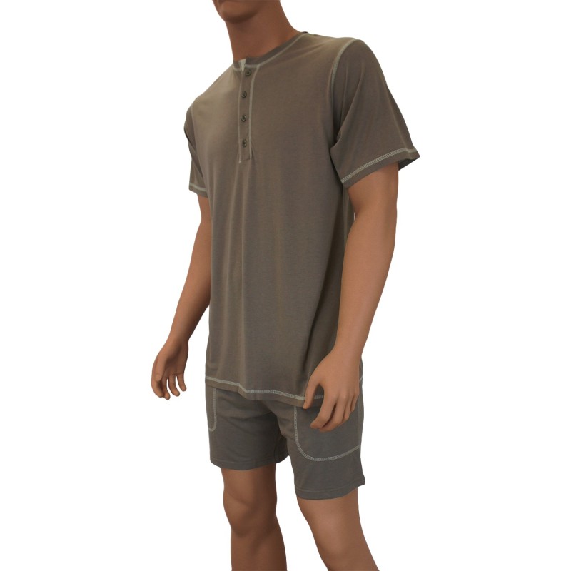 T-shirt Lounge Bambou kaki - Mariner : vente T-shirt manches courte...