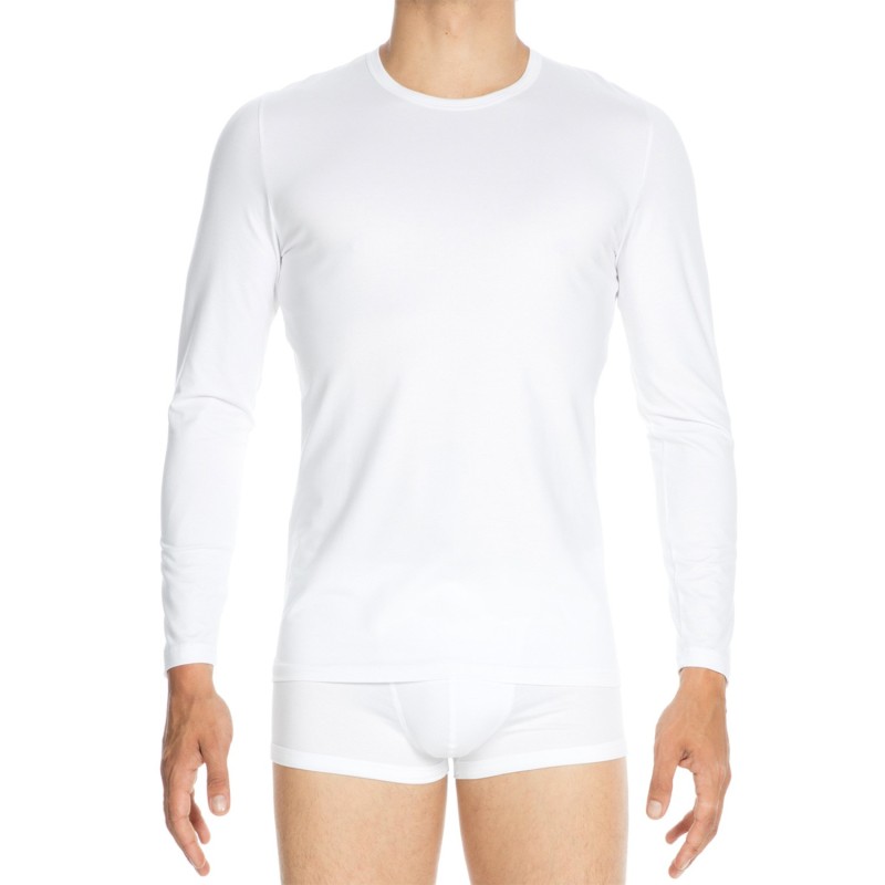 T-shirt manches longues Classic blanc - HOM : vente T-shirt manches...
