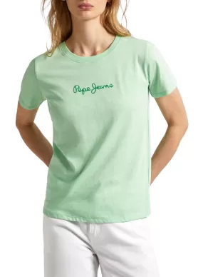 T-shirt Pepe Jeans Lorette Vert Pour Femme