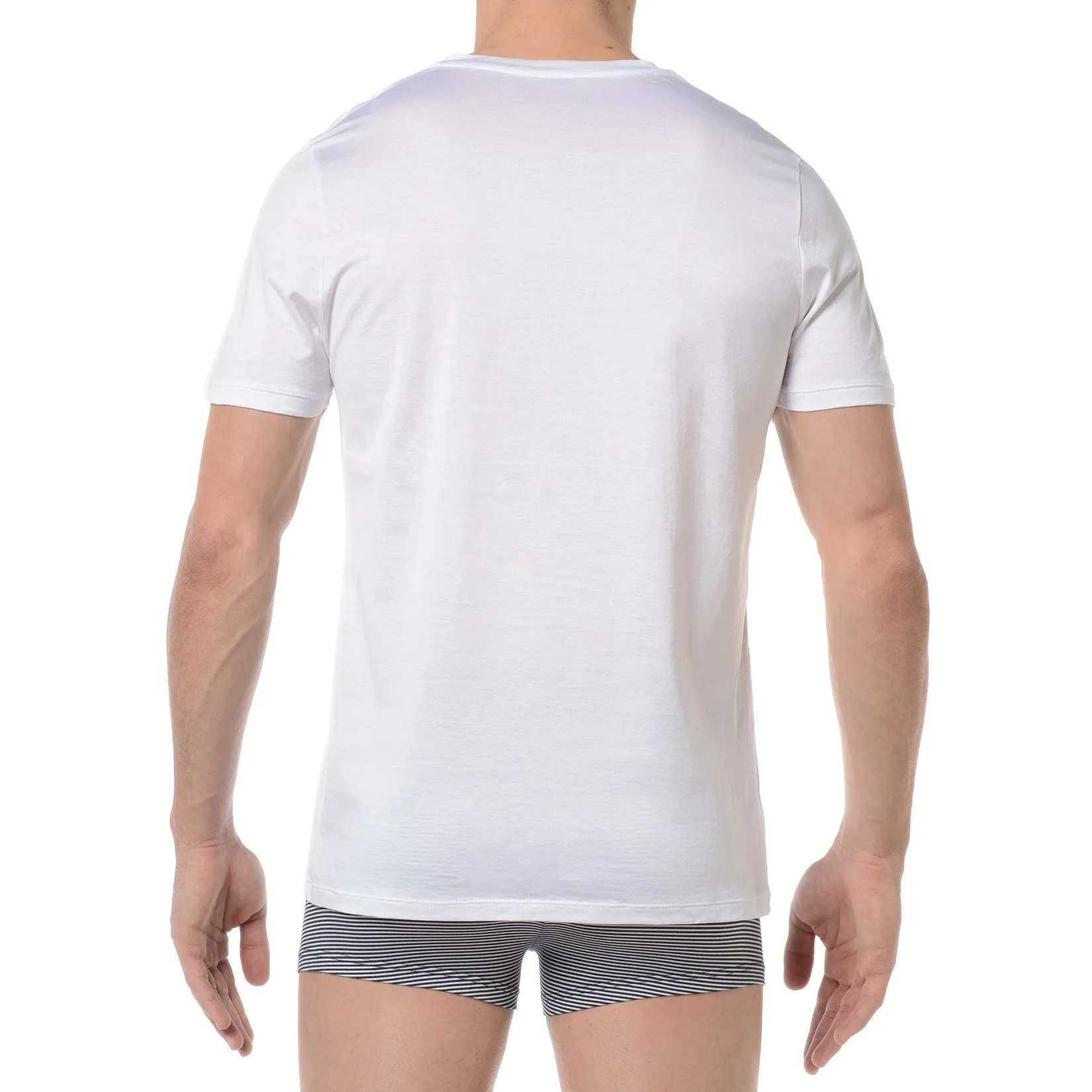 Tee shirt Crew Neck coton mercerisé - HOM : vente T-shirt manches c...
