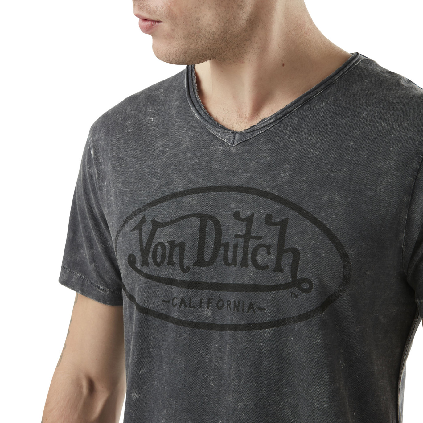 Tee Shirt Gris Regular Col V Ron | Homme - Vondutch