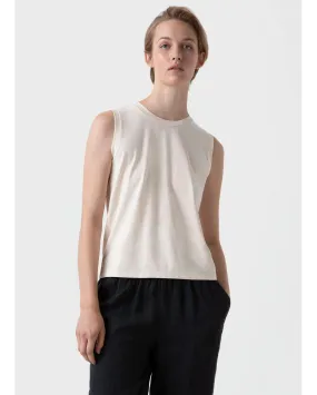 TSHIRT DÉBARDEUR BOY FIT ÉCRU - Sunspel | Chez Maman Rouen