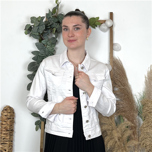 Veste Jean Été Voggo Blanche - Bleu Clair