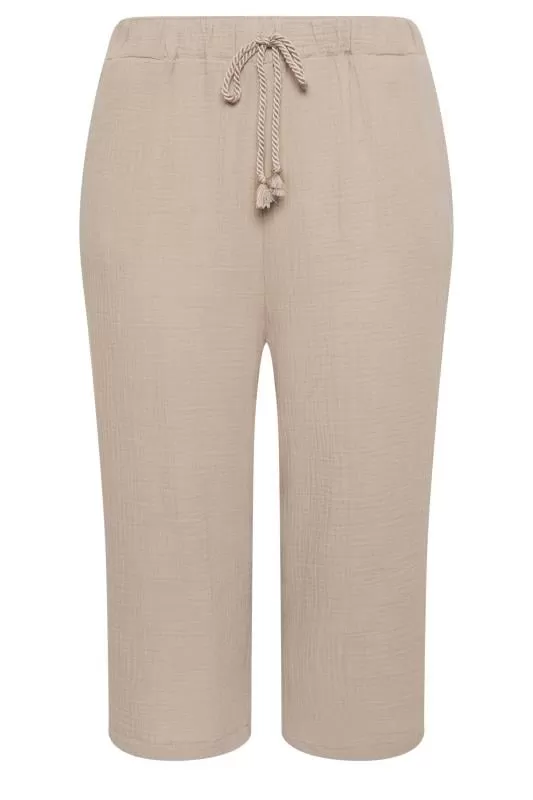 YOURS - Pantalon Jupe-Culotte Beige en Coton